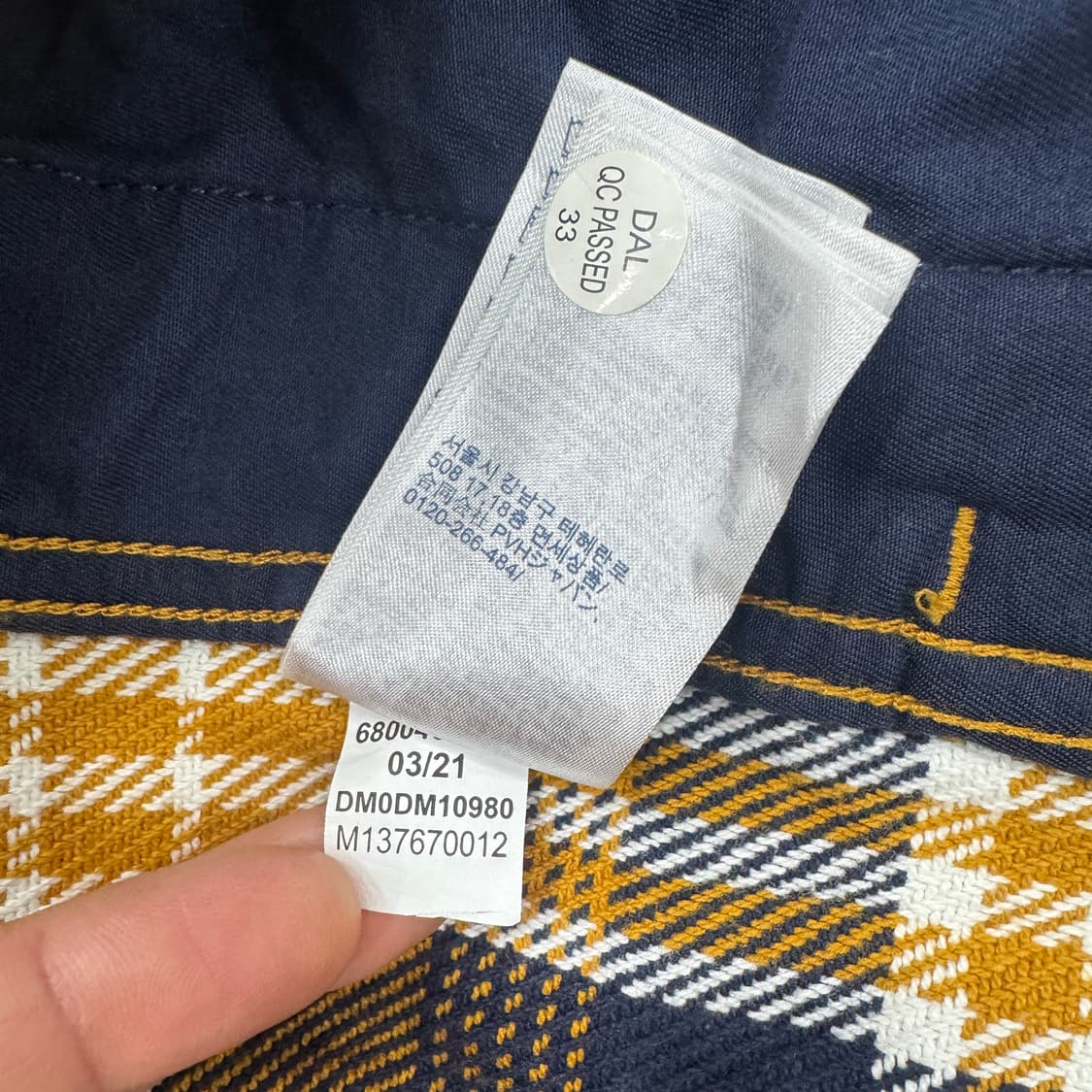 L(105) 타미힐피거 타미진스 체크 오버핏 집업 자켓  상품이미지9