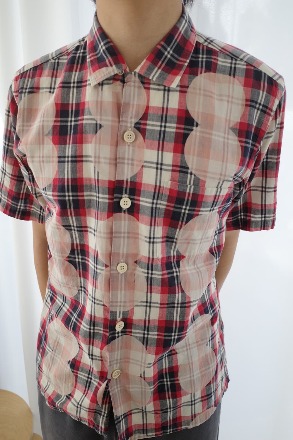 Dot red check shirt (tanaka era) 상품이미지1