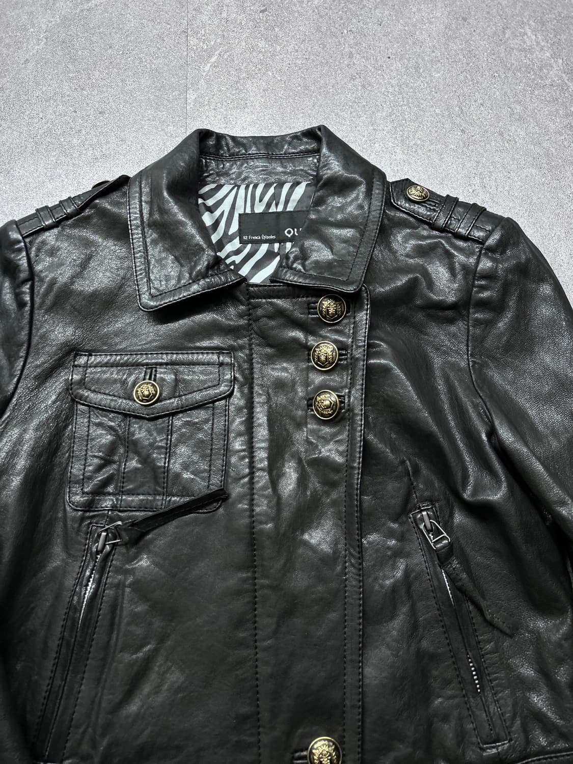 골드 버튼 나폴레옹 램스킨 자켓 상품이미지2