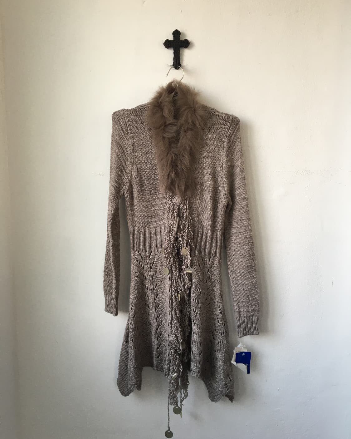 Fur trimming knit cardigan 상품이미지2