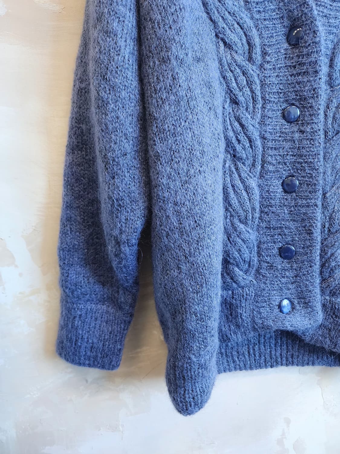 울혼방 퍼플 가디건 상품이미지3