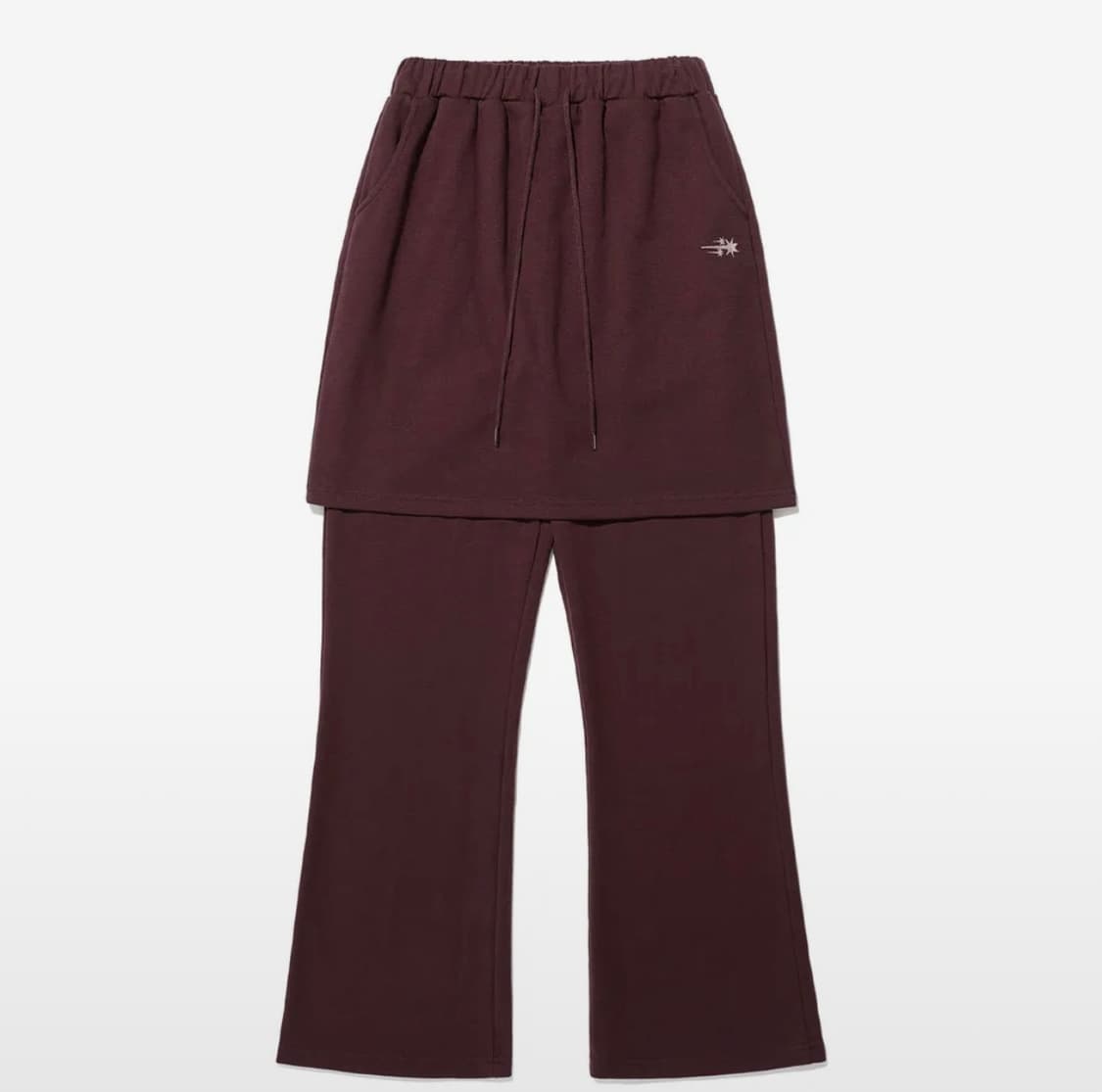 나이스고스트클럽 LOGO SWEAT LAYERED PANTS 버건디 상품이미지1