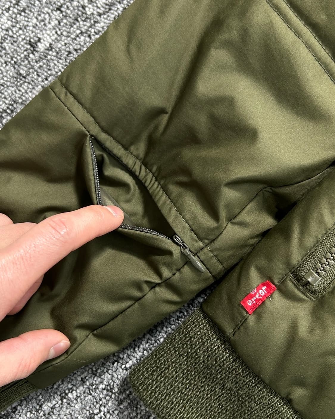 리바이스 빈티지 카키 숏패딩 M 상품이미지6