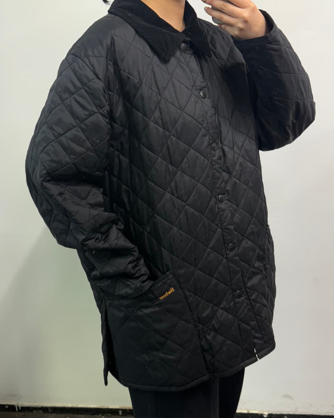 [XXL] 바버 퀄팅 자켓 블랙 상품이미지3