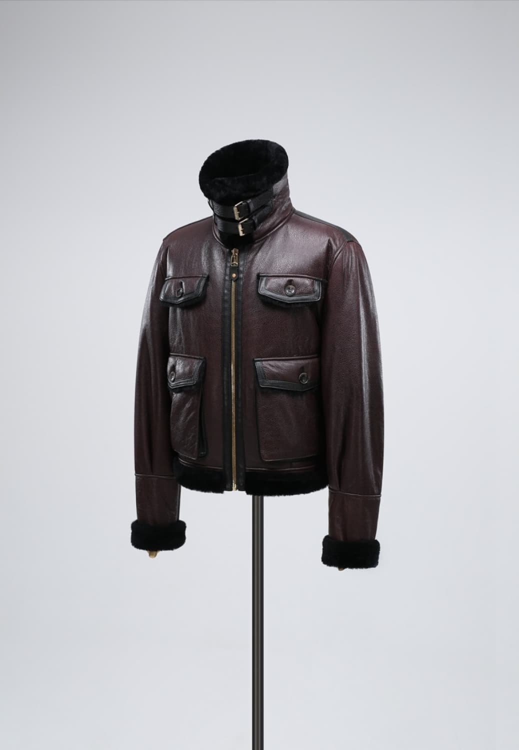 Real LambSkin - Crop Leather Mustang 상품이미지3