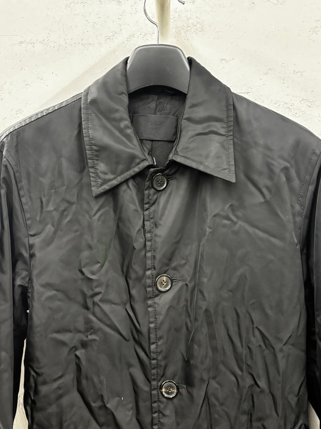 Prada 프라다 블랙 나일론 롱 코트 M 상품이미지4