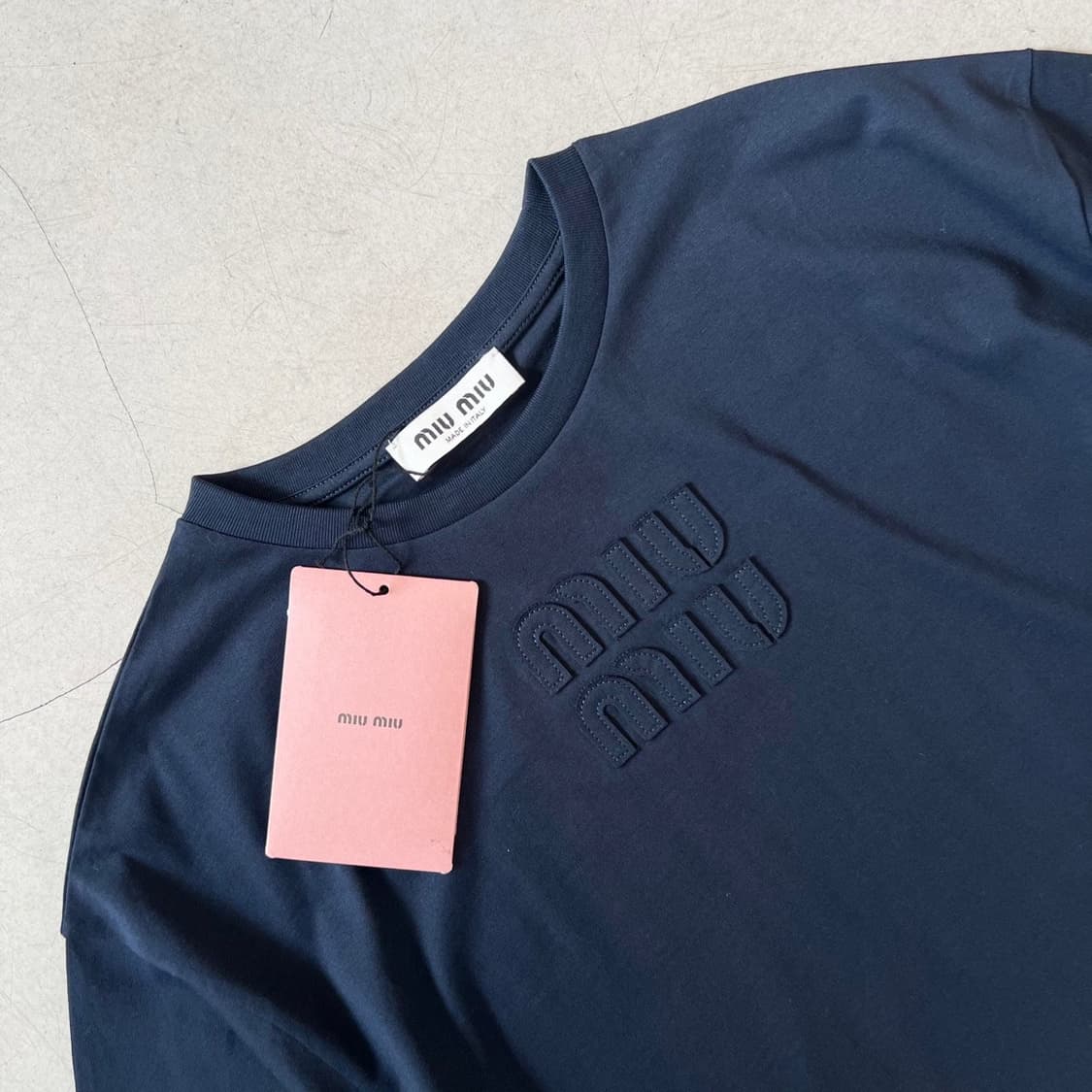 미우미우 로고 장식 저지 티셔츠 상품이미지4