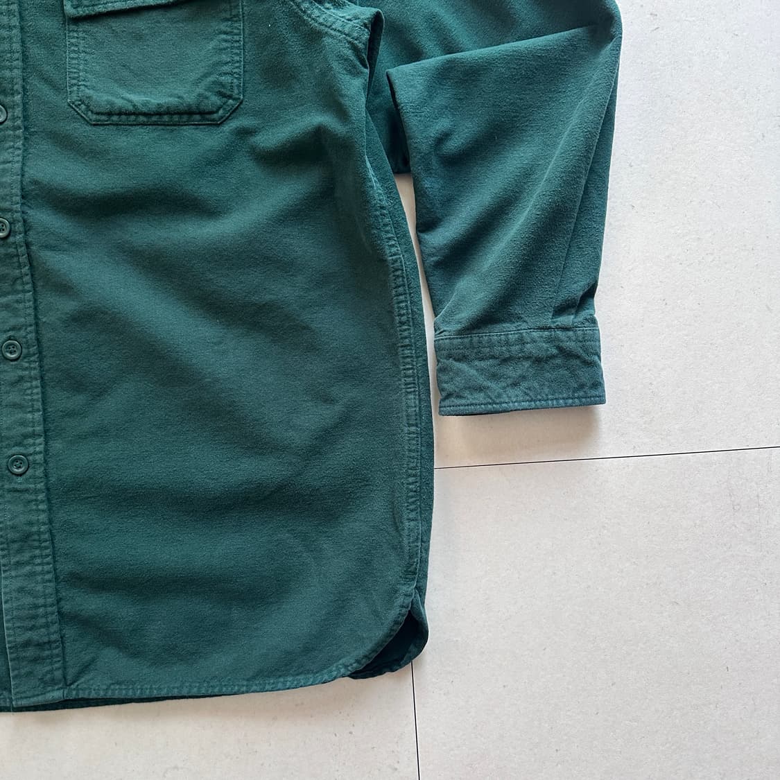 엘엘빈 샤모아 클로스 플란넬 해비 코튼 셔츠 그린 L-REG 상품이미지3