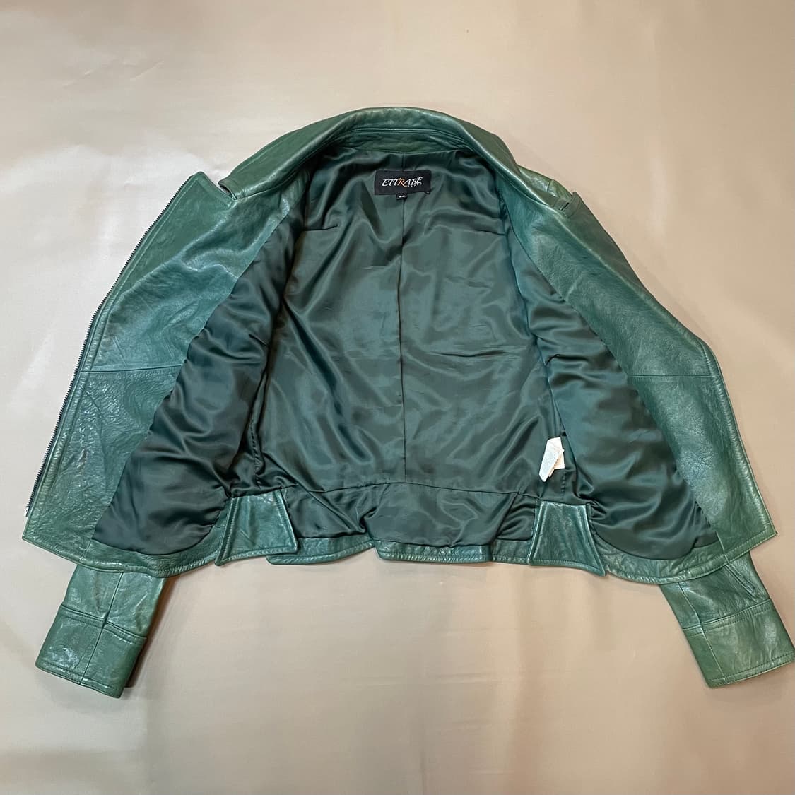 Ettrabe(에뜨라베)그린 램스킨 라이더자켓(44) 상품이미지6