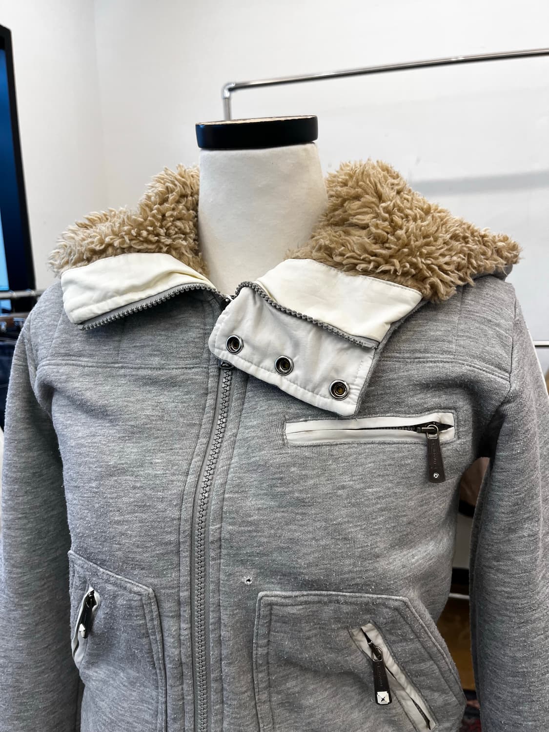 디젤 시어링 후드 집업 블루종 상품이미지4