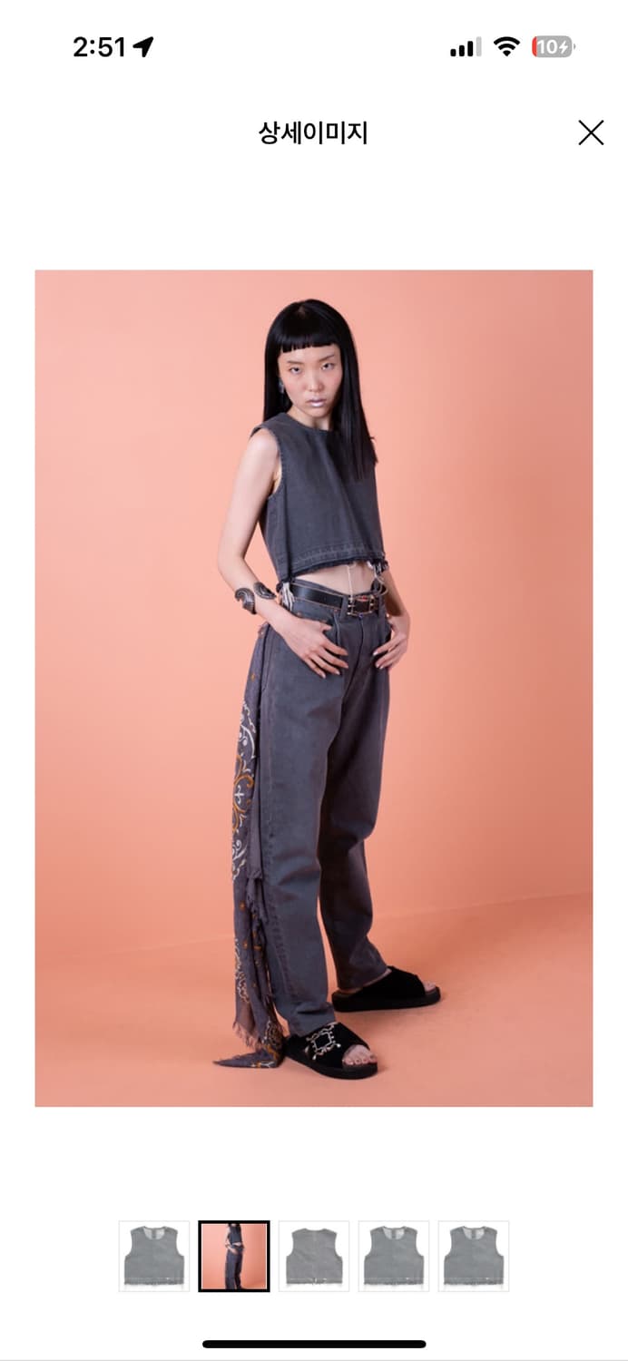 캐피탈 블랙 데님 탑 캐미솔 상품이미지2