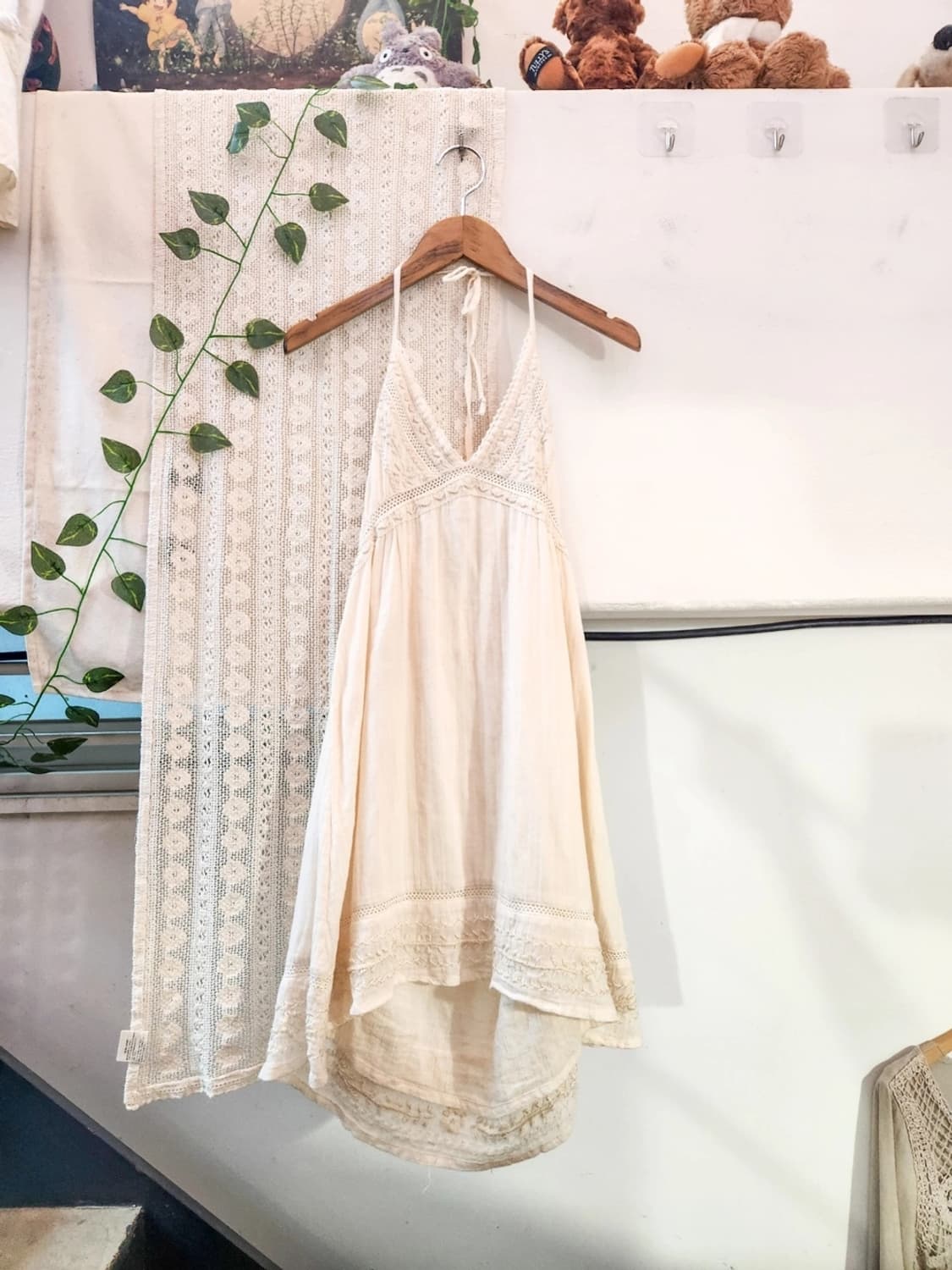 빈티지 ray beams 자수 홀터넥 원피스 블라우스 상품이미지2