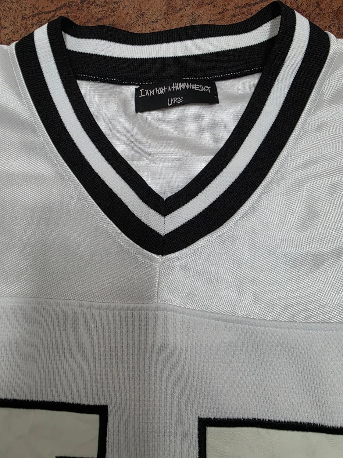 아임낫어휴먼비잉 풋볼 저지 화이트 L 상품이미지3