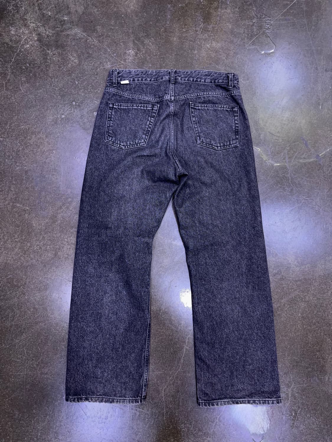 유니폼브릿지 핀턱 와이드 흑청 데님팬츠 L 상품이미지2