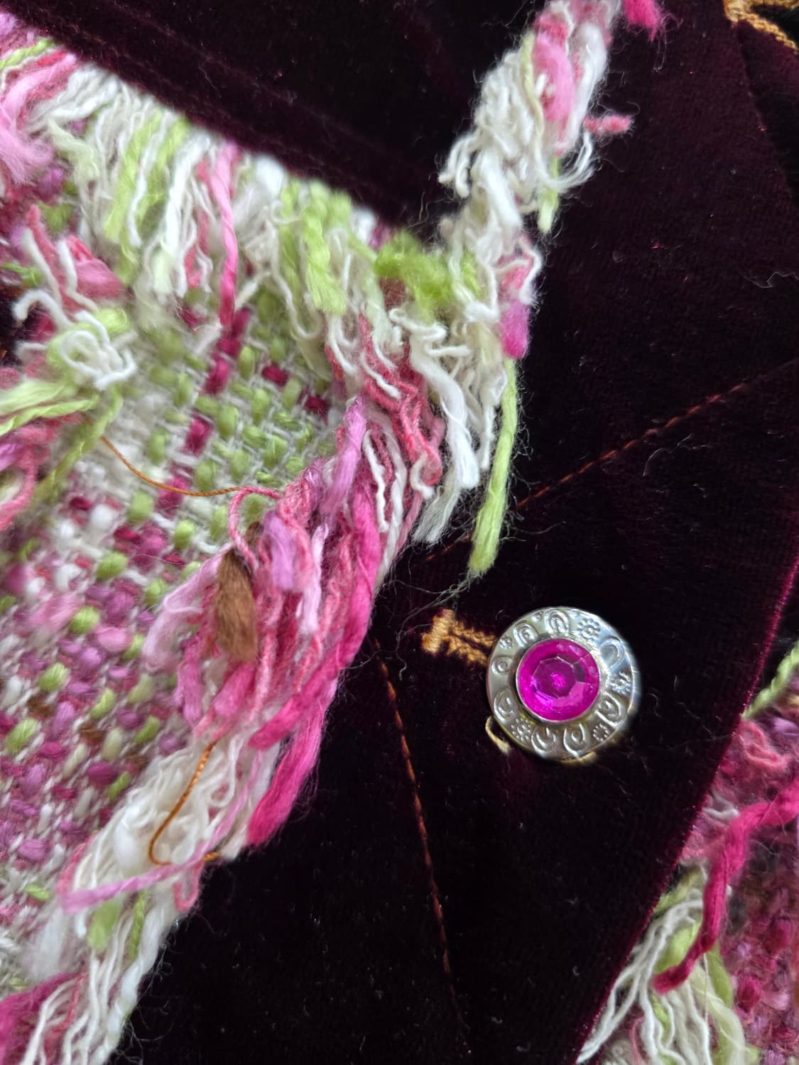 트위드 벨벳 배색 자켓 상품이미지9