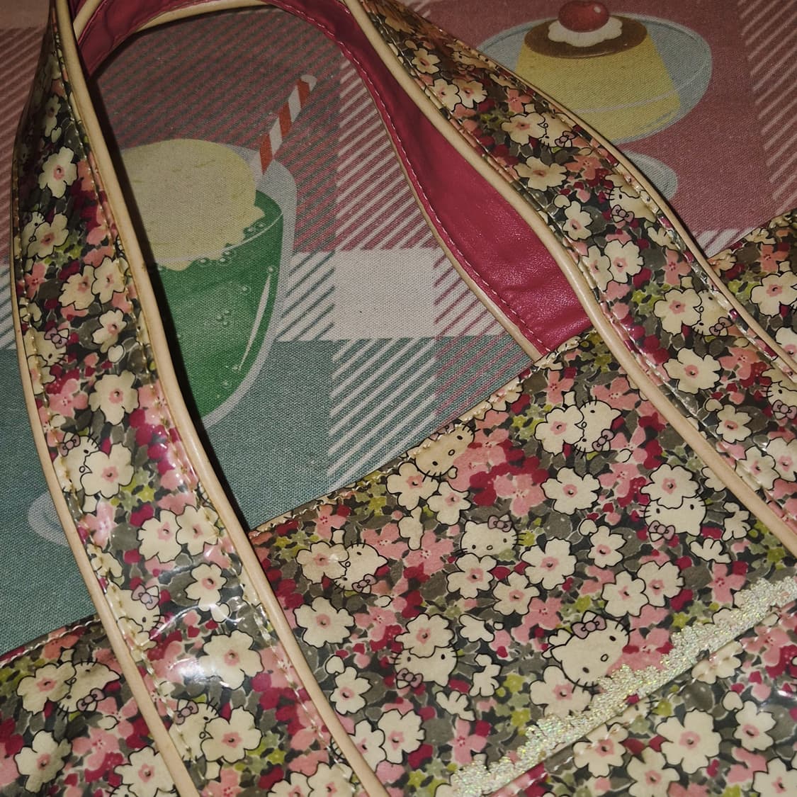 10s 키티 사만사타바사 플로랄 pvc 쇼퍼백 상품이미지9