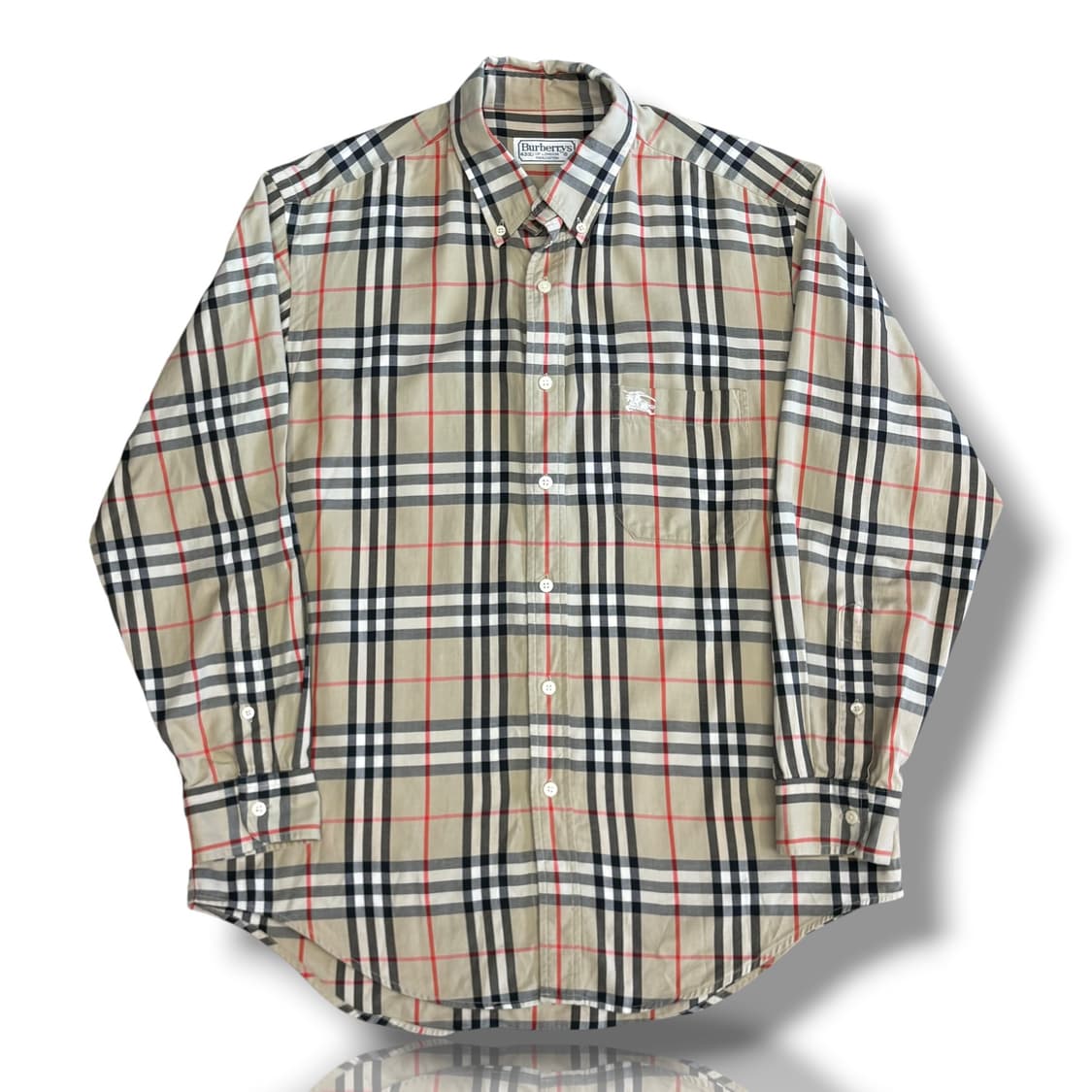 버버리 43(XL) 노바체크 정면포켓 기마자수 버튼다운 셔츠 상품이미지1
