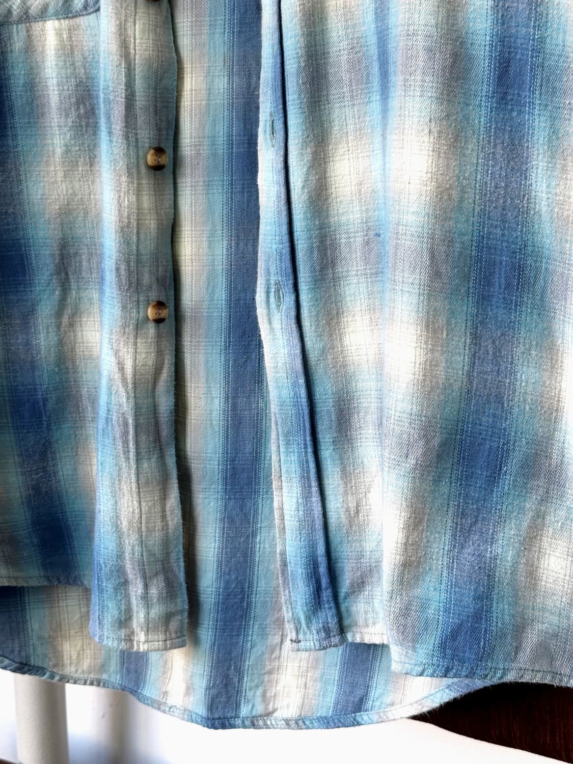 Cotton woven nel check wide shirt 상품이미지6