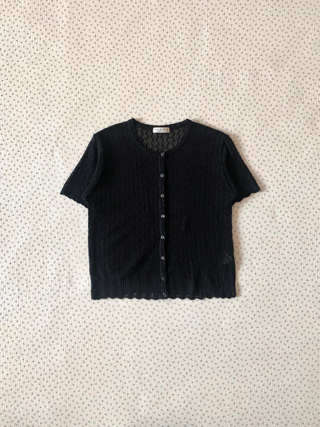 블랙 크로쉐 반팔 가디건 상품이미지1