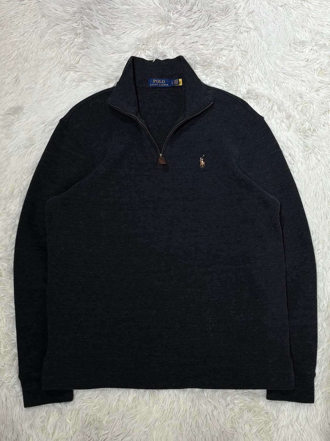 폴로랄프로렌 qr 멀티포니 차콜 반집업 니트 상품이미지3