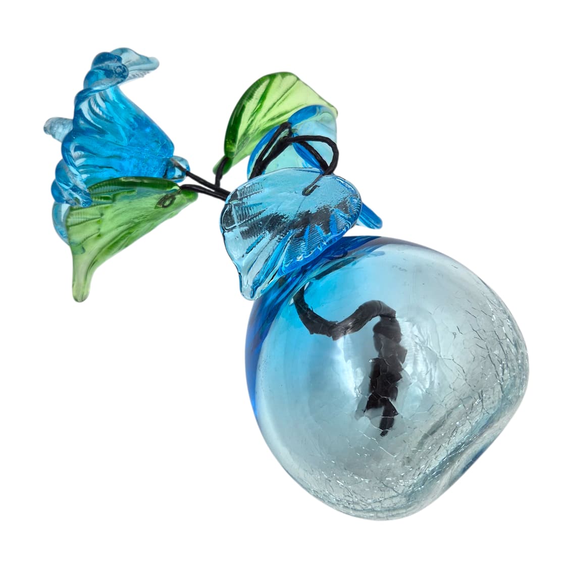 80s 류큐 핸드블로운 크랙 꽃병&송이 세트 상품이미지3