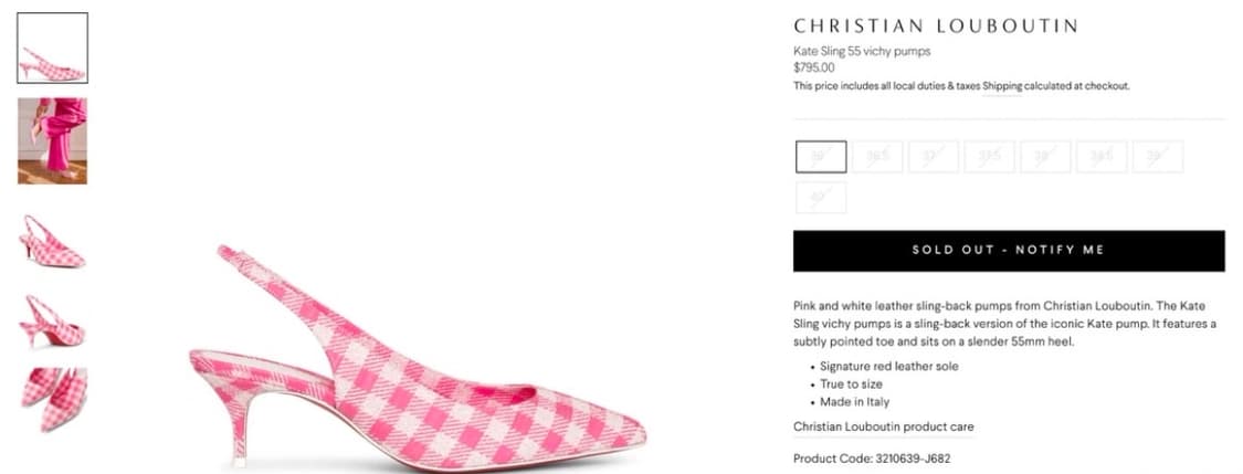크리스찬 루부탱 구두 슬링백 37.5 상품이미지2