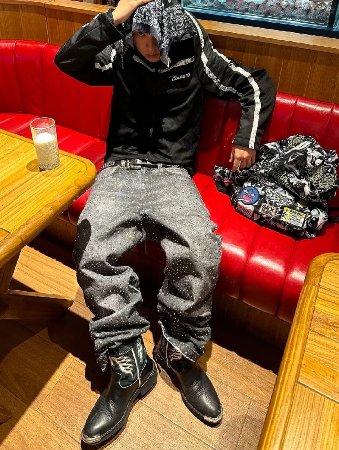 벌스오브로얄차일드 24AW 스와로브스키 데님 팬츠 상품이미지2