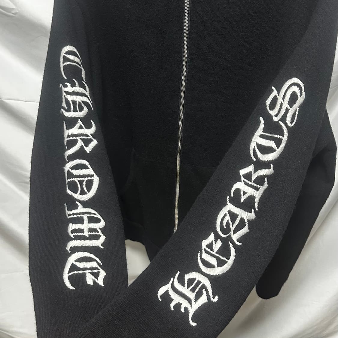 [L/XL] 크롬하츠 캐시미어 후드집업 자켓 블랙 상품이미지6
