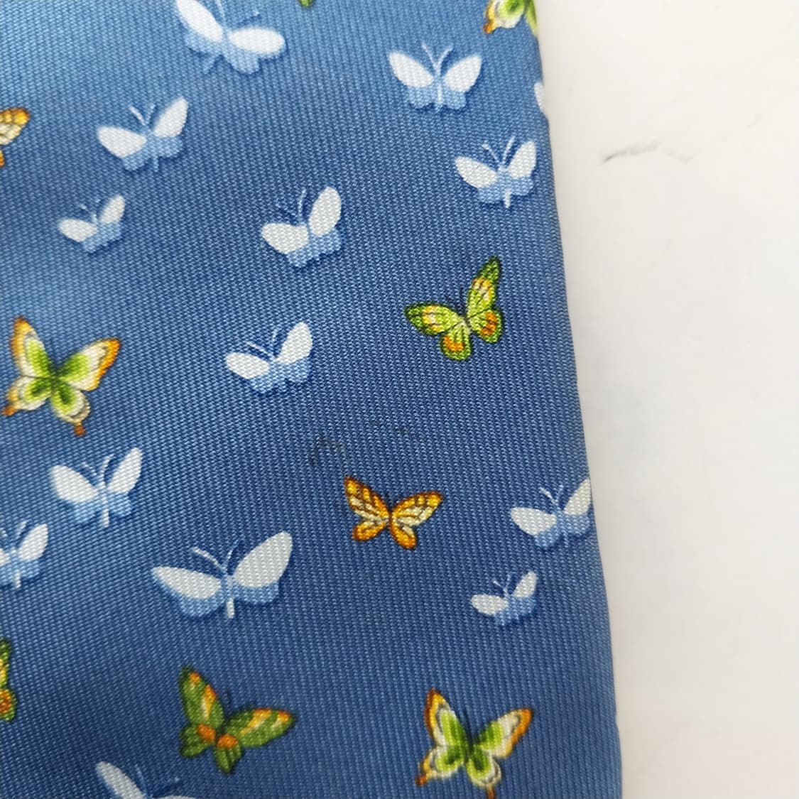 살바토레 페라가모 블루 나비 모티브 넥타이 9.5cm A등급 K2542 상품이미지9