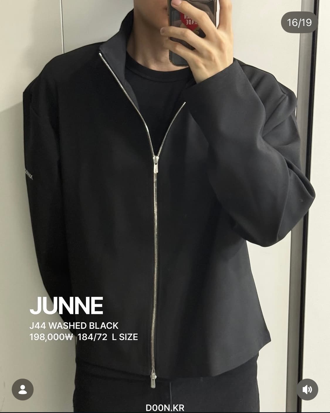 준느 J44 워싱 블랙 집업 자켓 상품이미지4