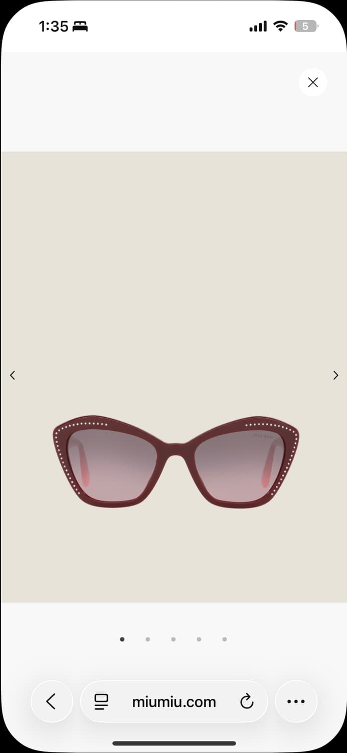 Miu Miu 라인스톤 로고 선글라스 아시아핏 상품이미지10