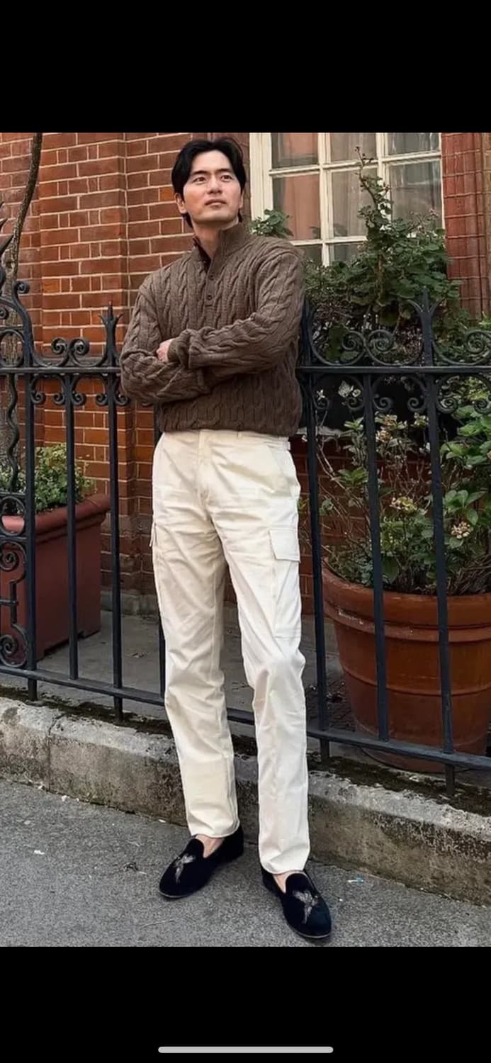 랄프로렌 퍼플라벨 캐시미어100%케이블 모크넥 이진욱 김우빈 쿠치넬리 상품이미지1