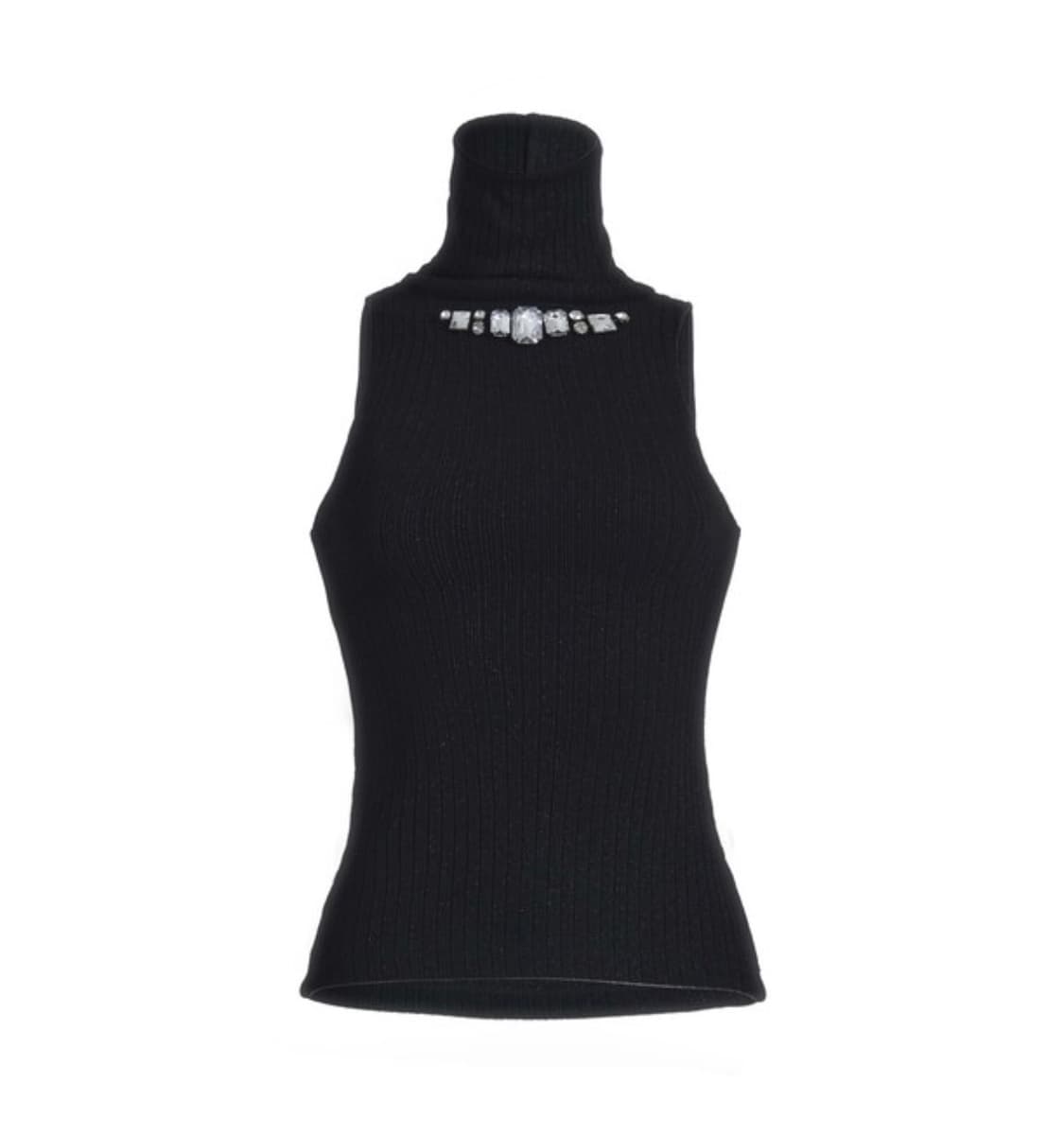 베이비메탈클럽 럭스젬 하이넥 탑 블랙색상 상품이미지2