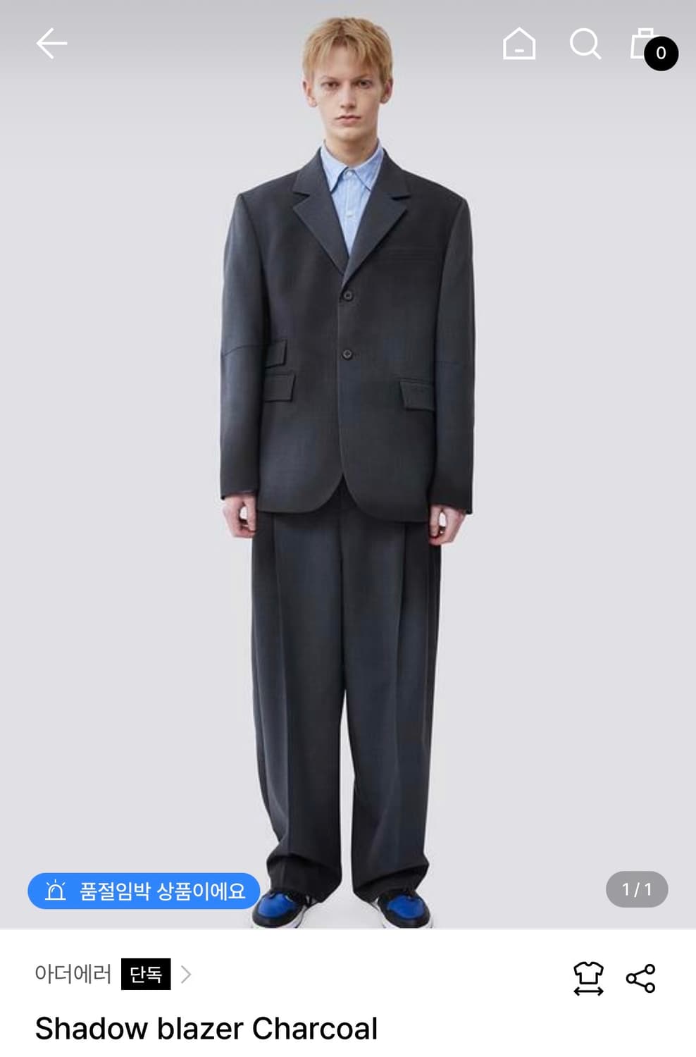 아더에러 Shadow blazer Charcoal (A2) 상품이미지1