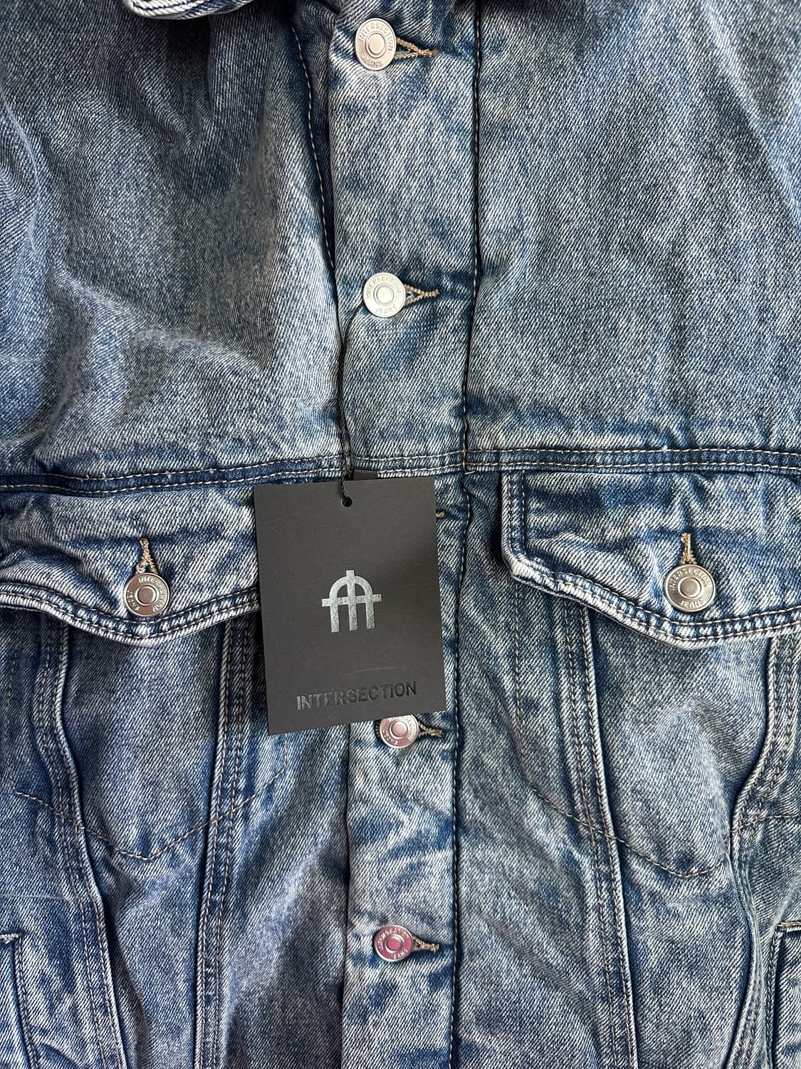 인터섹션 오버사이즈 패디드 데님 자켓 블루 상품이미지4