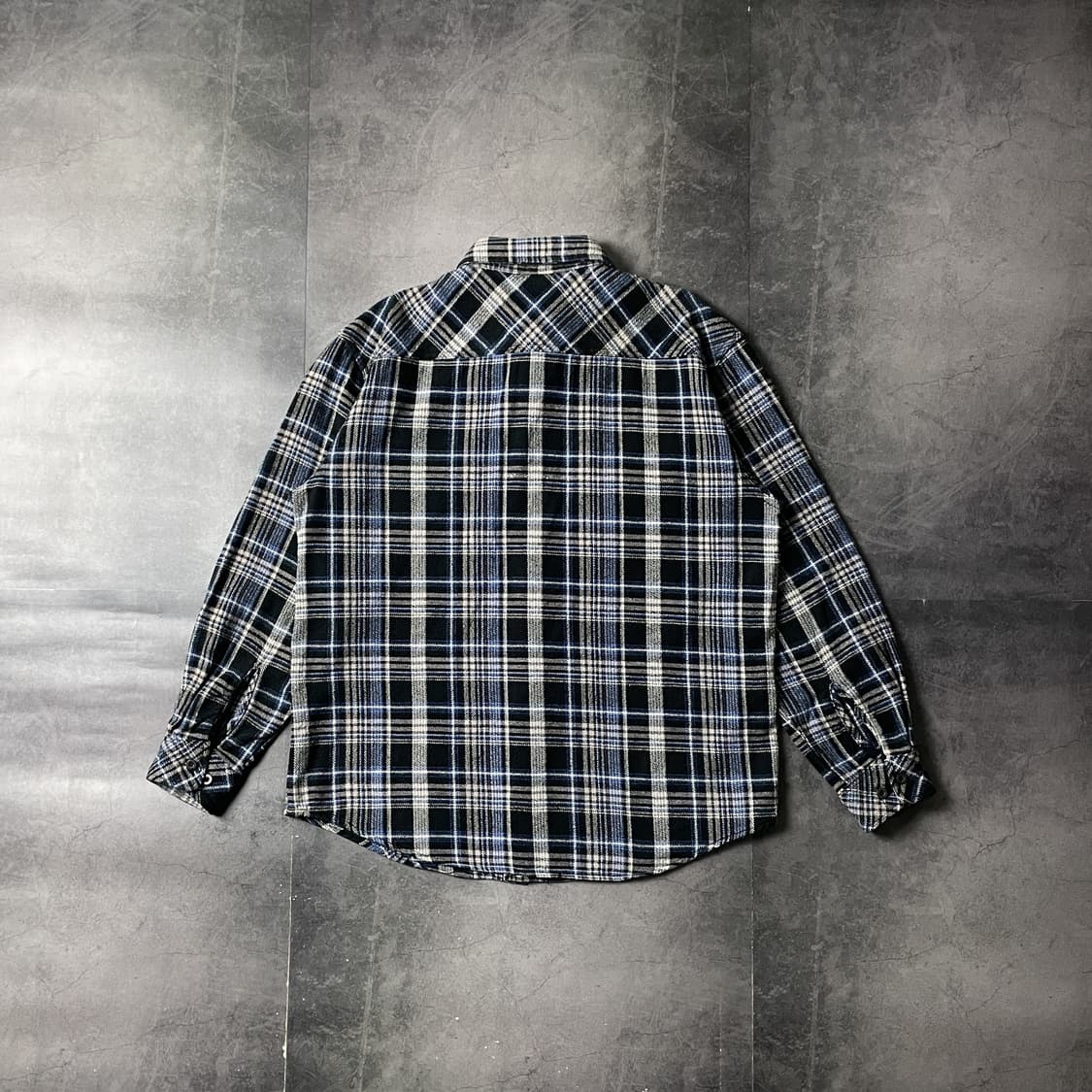 DICKIES 디키즈 블루 플란넬 코튼 체크 셔츠 A00796 상품이미지7