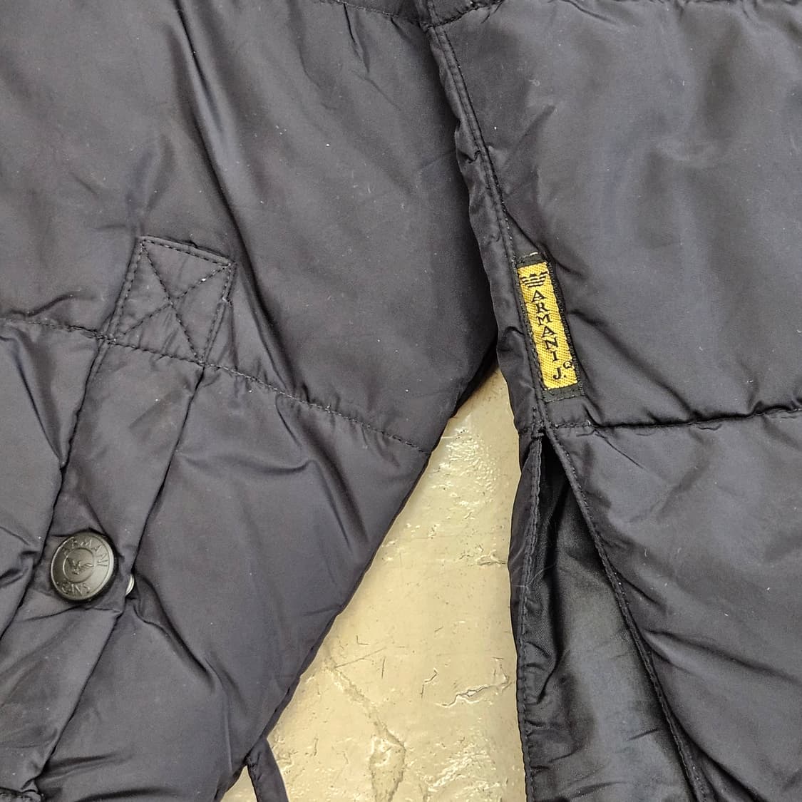 90's ARMANI JEANS 빈티지 알마니진 다운 패딩 셔츠 자켓 L 상품이미지6