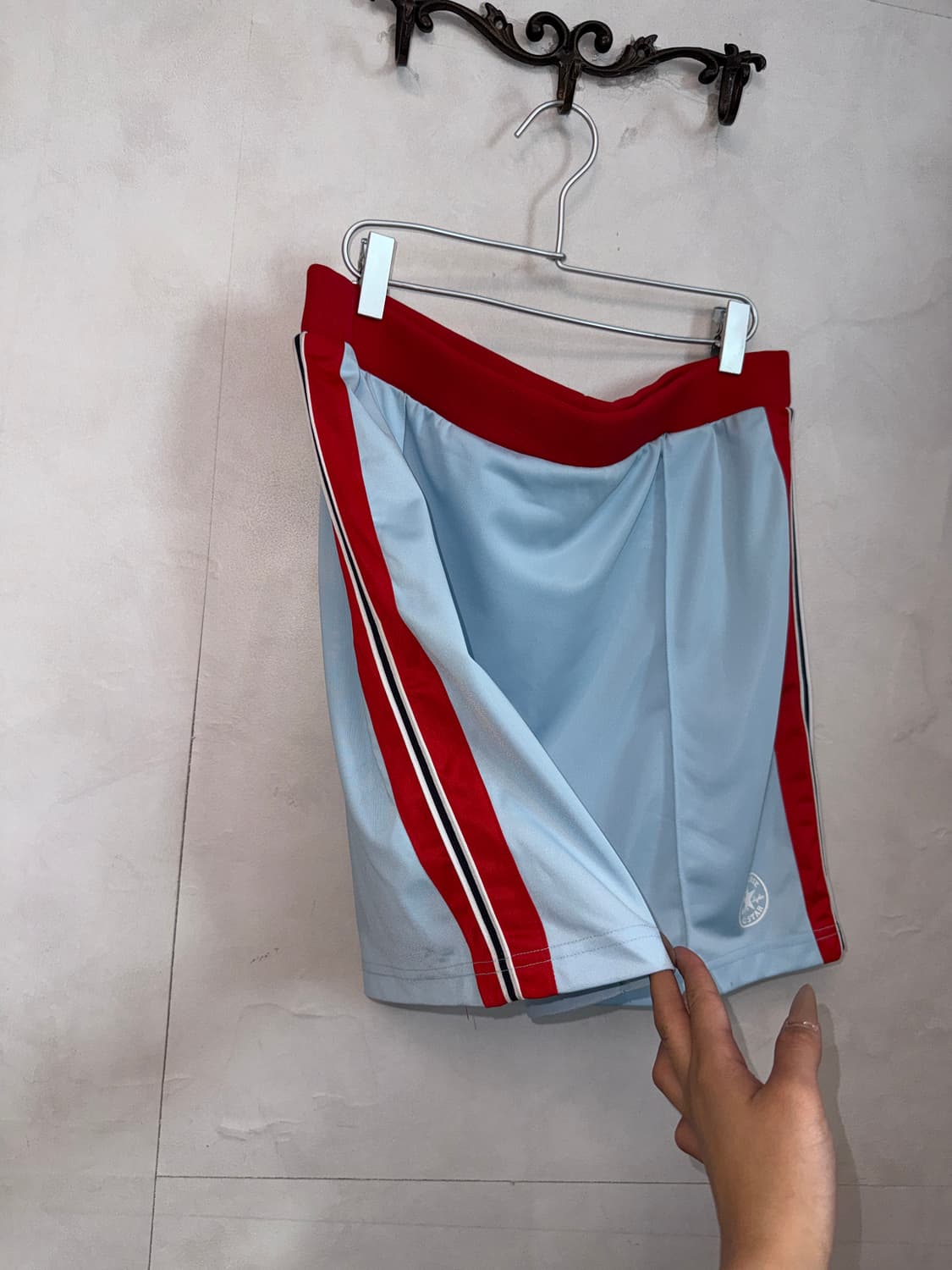 Converse blue red sporty track skirt 상품이미지3