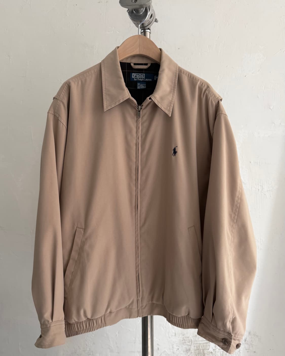 Polo 폴로 랄프로렌 안감체크 베이지컬러 폴리쉘 스윙톱 자켓 상품이미지5