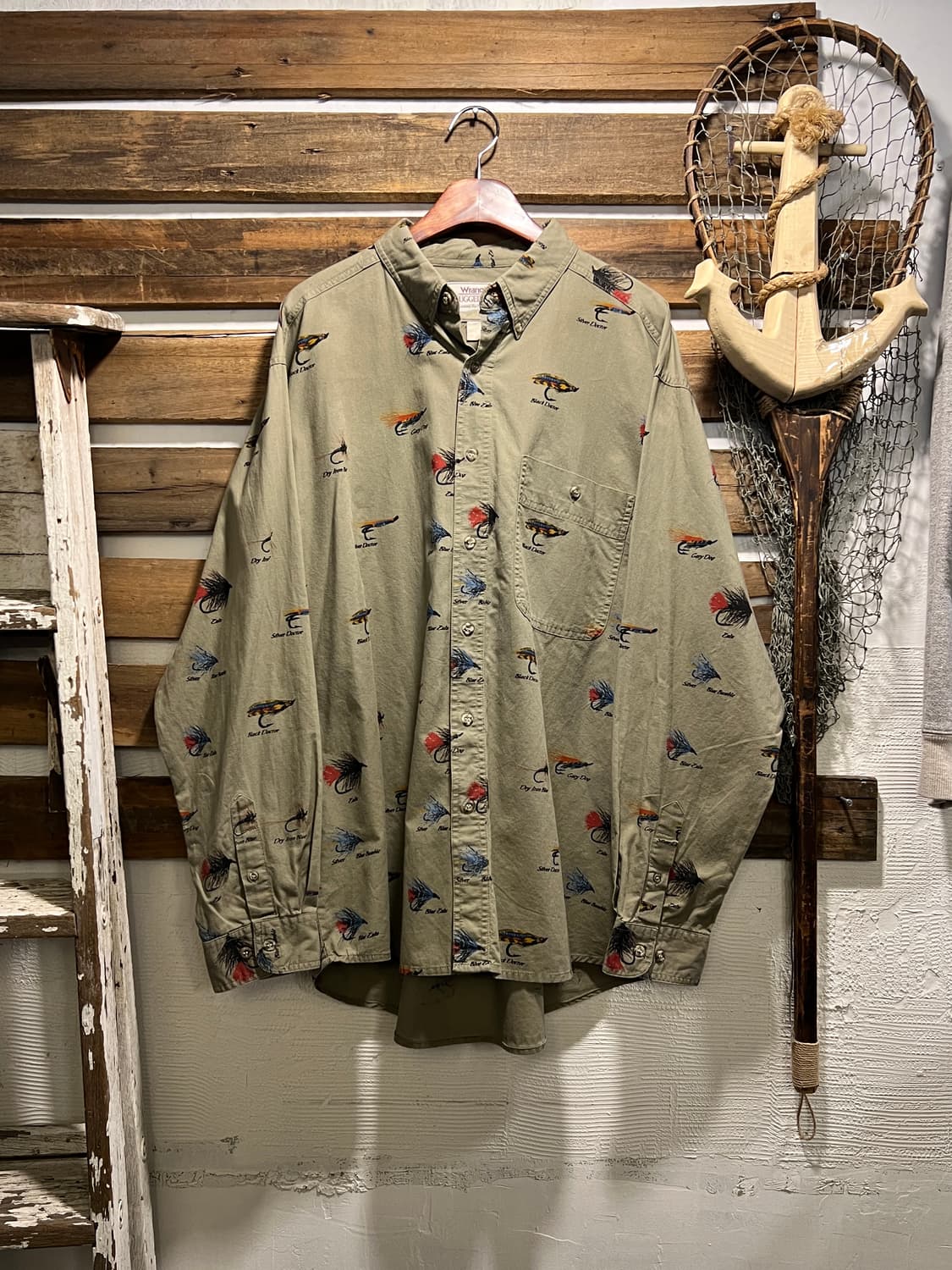 [XL]랭글러 USA 피싱 베이트 패턴 헌팅 셔츠 상품이미지1