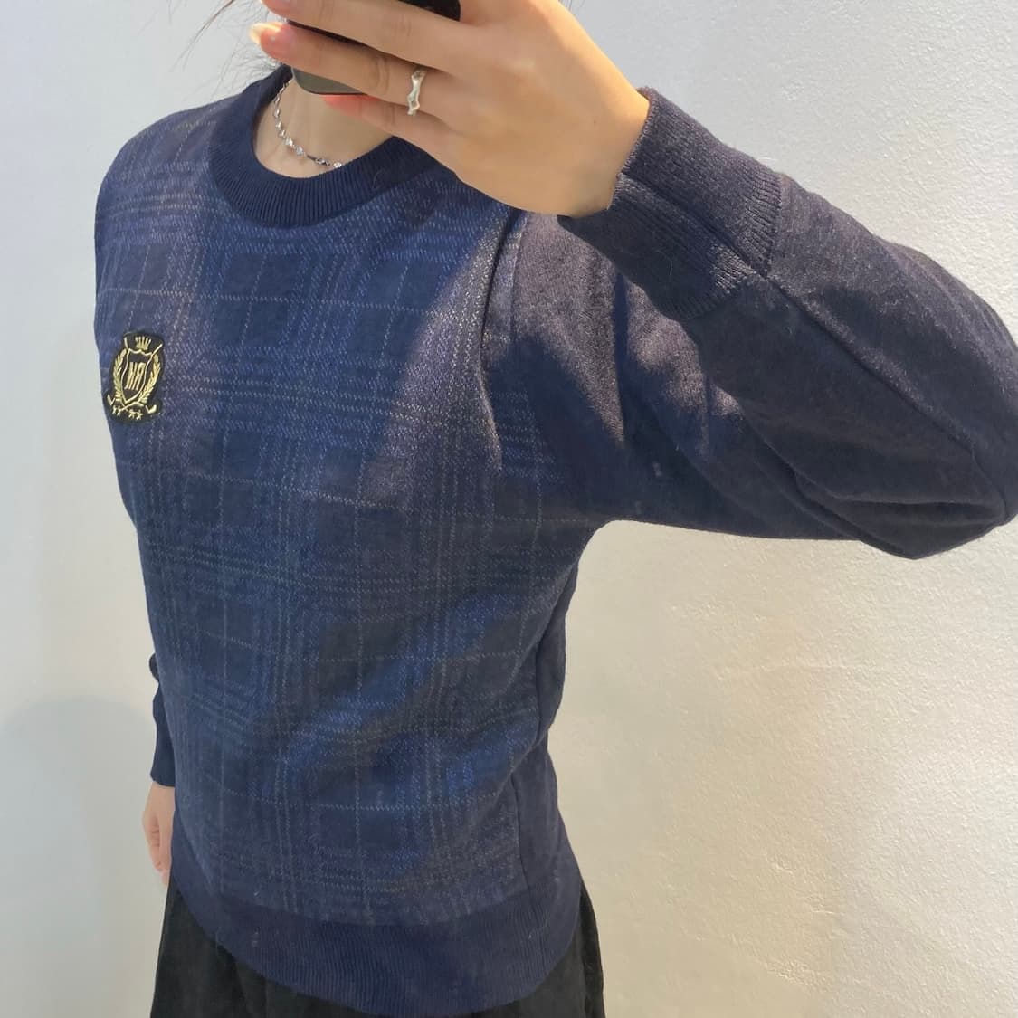 체크 니트 맨투맨 상품이미지2