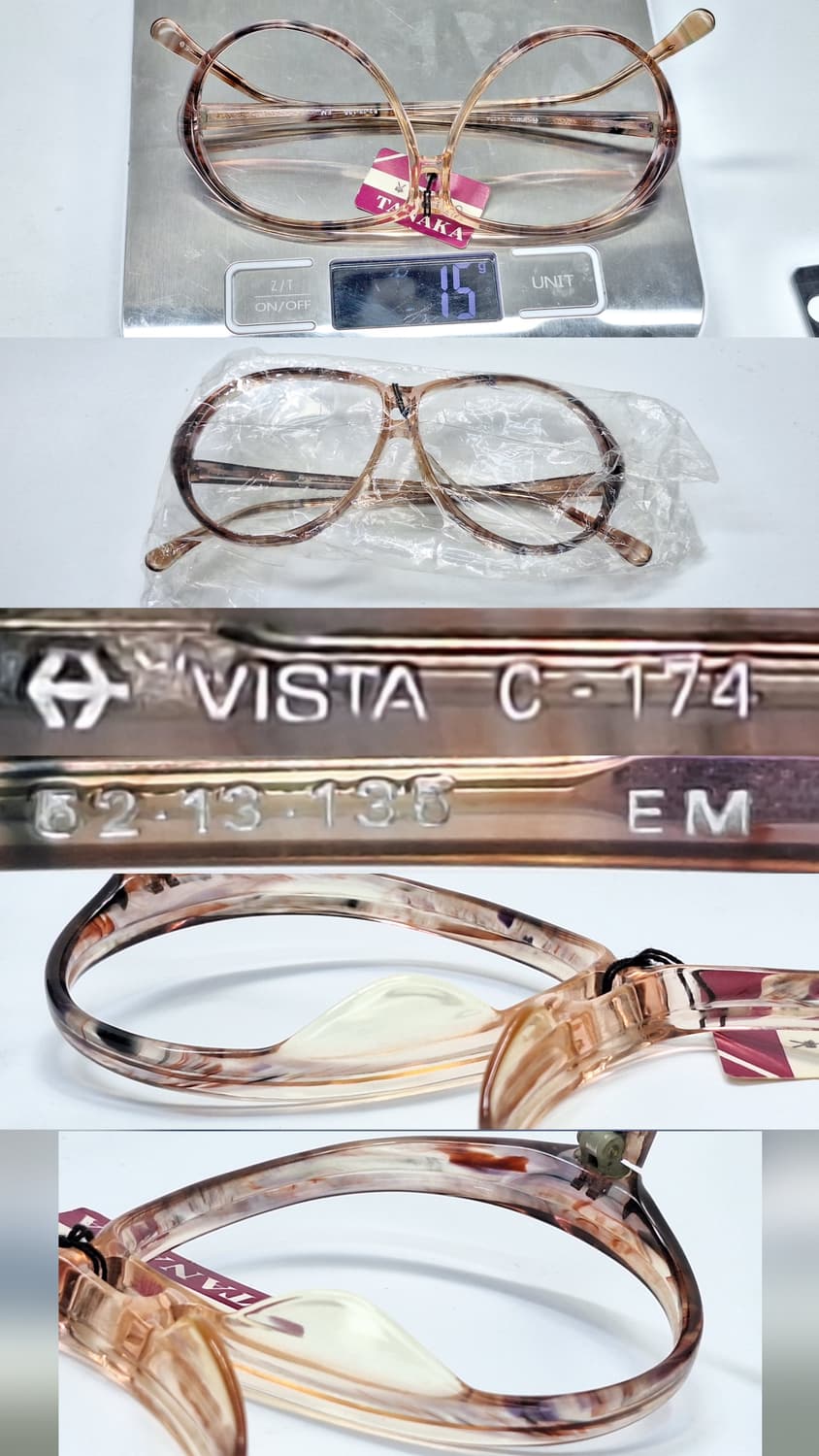 80s 일본 빈티지 데드스톡/Vista C-174 비스타 안경테 52mm 상품이미지9