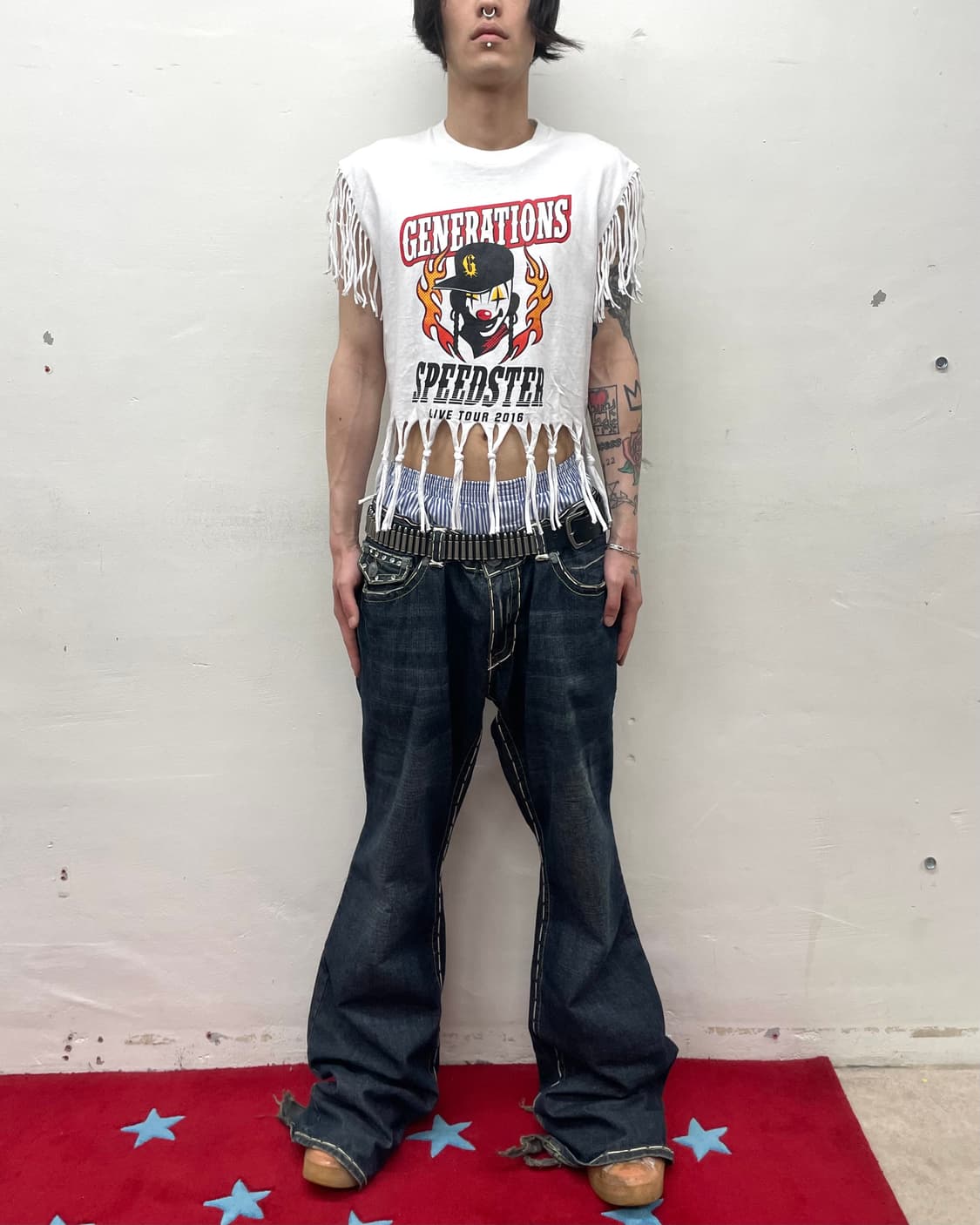 Pierrot Fringe White T-shirt  상품이미지4