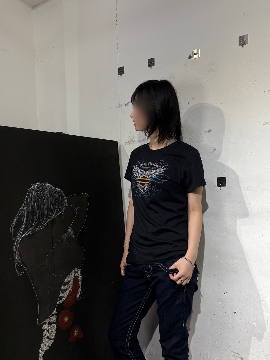 할리데이비슨 y2k 와투케 빅로고 반팔 티셔츠 상품이미지5