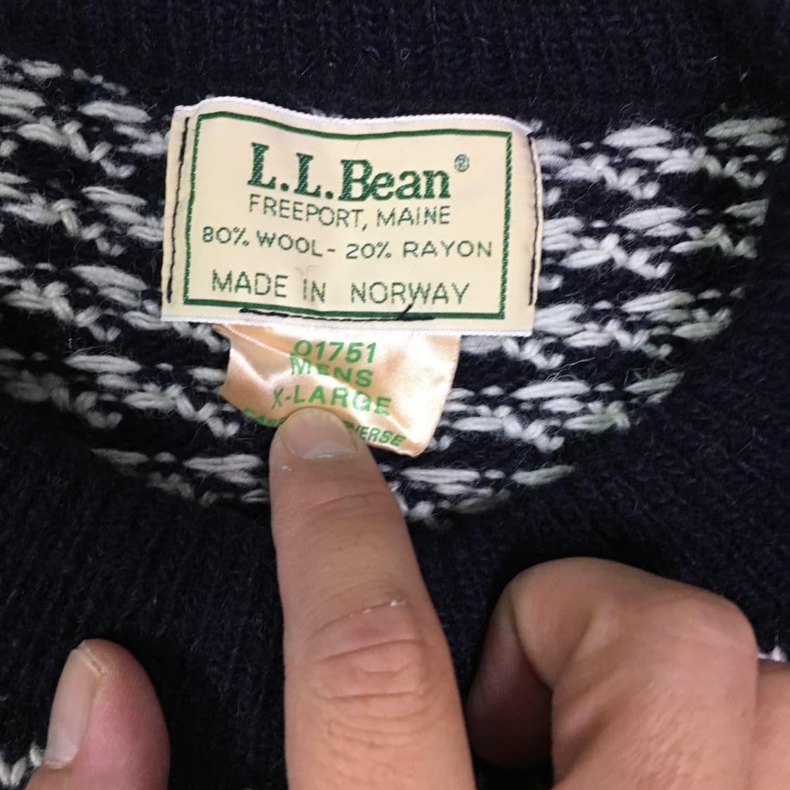 엘엘빈 80s 90s 버드아이 니트 블랙 xl 상품이미지2