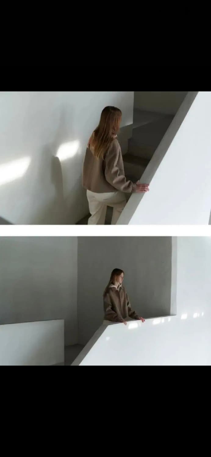 유라고 울 캐시미어 핸드메이드 블루종 자켓 숏코트 점퍼 브라운 FREE 상품이미지5