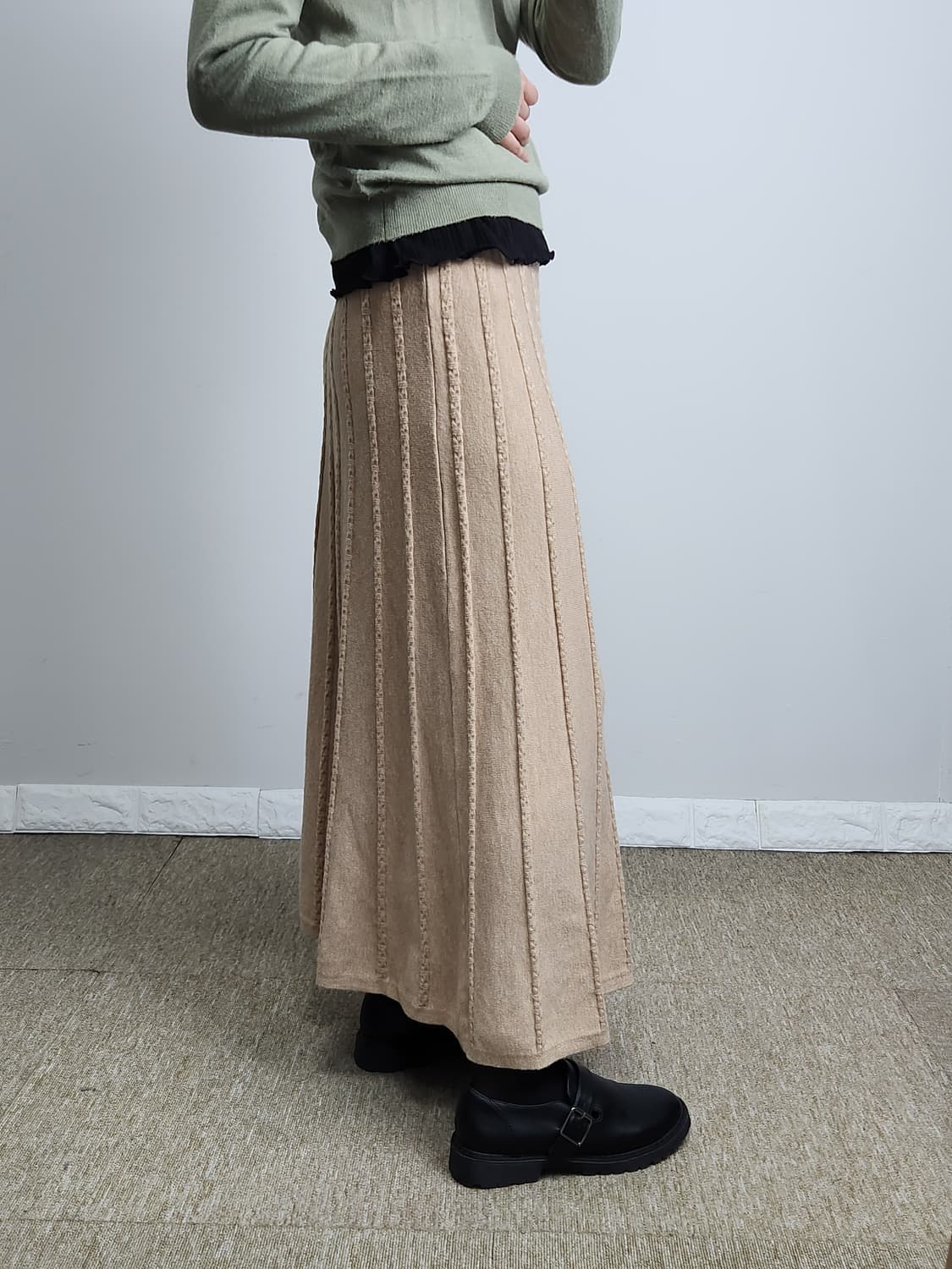 라인 니트 롱 스커트 상품이미지3