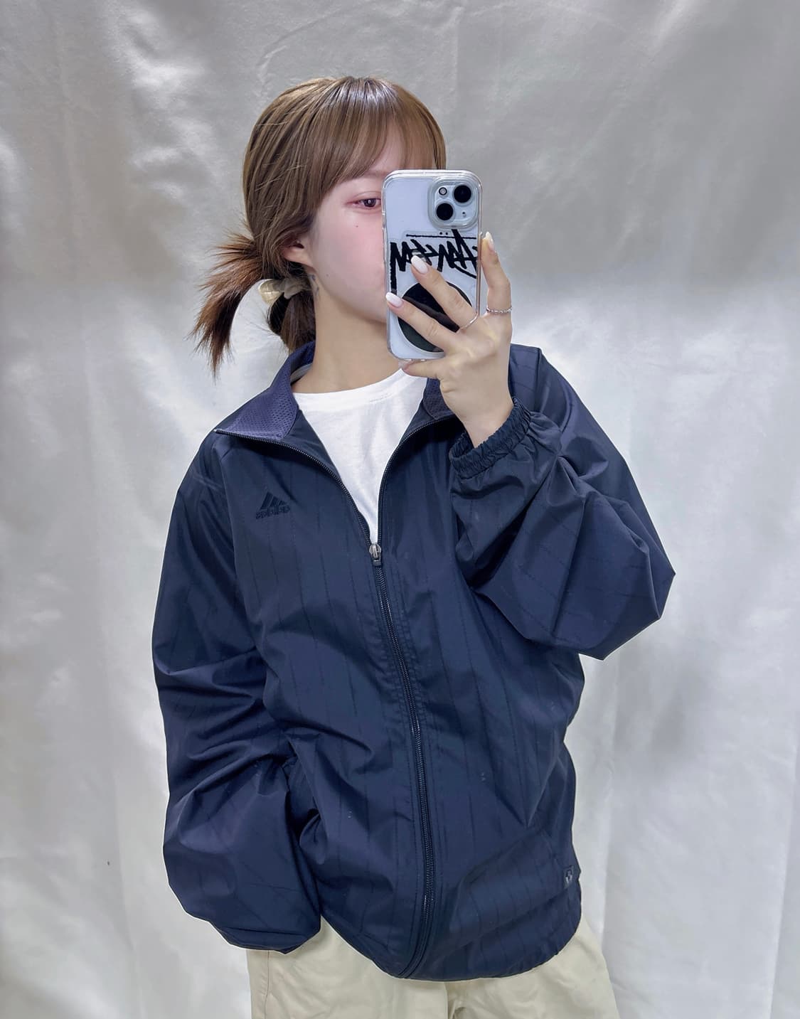 아디다스 블랙 스몰로고 디테일 바람막이  상품이미지1