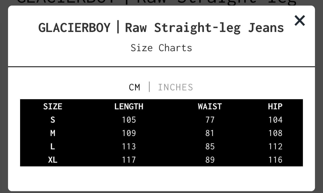 Glacierboy raw straight jeans L 코르티스성현착용 상품이미지2