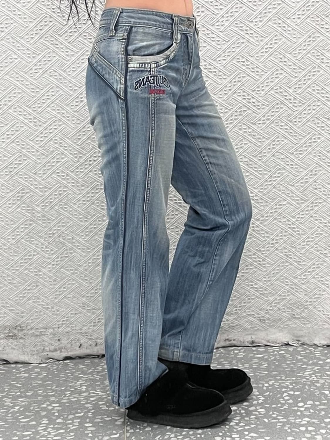 푸부 올드스쿨 Y2K 힙로고 데님 팬츠 27인치 C08676 상품이미지2